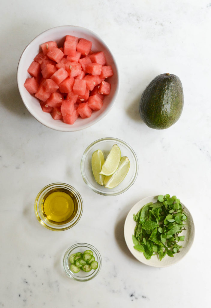 watermelon & avocado salad