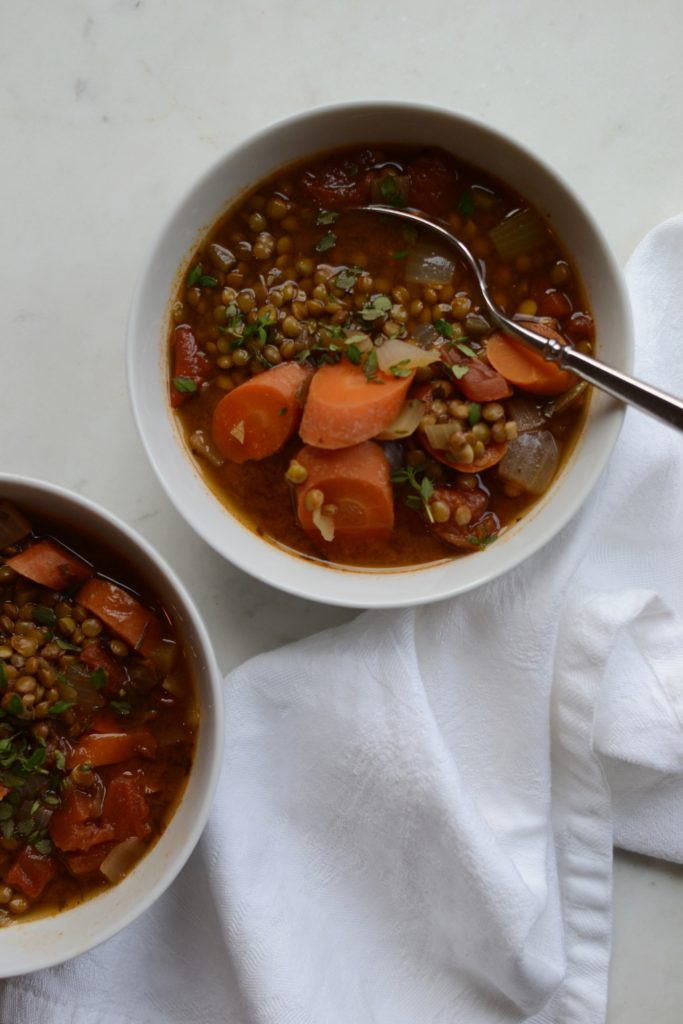 comforting french lentil soup