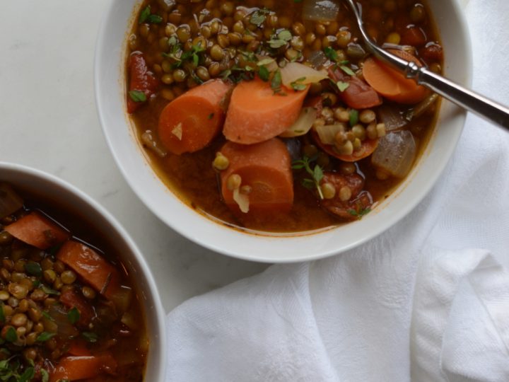 comforting french lentil soup