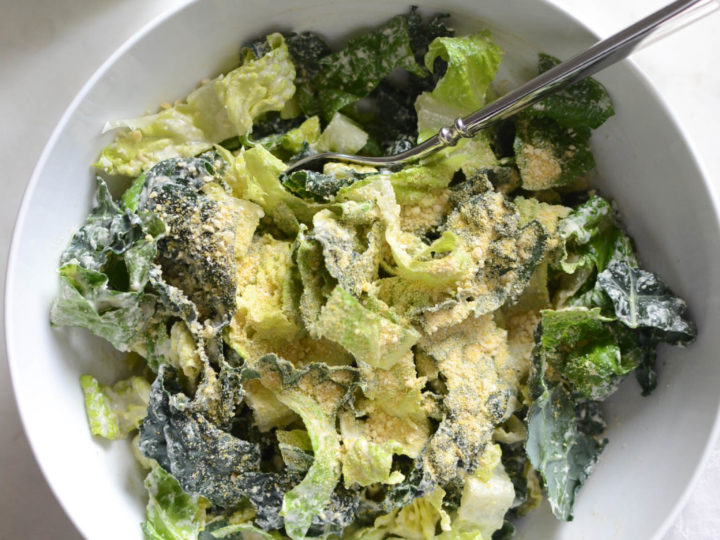 creamy kale ceasar salad recipe